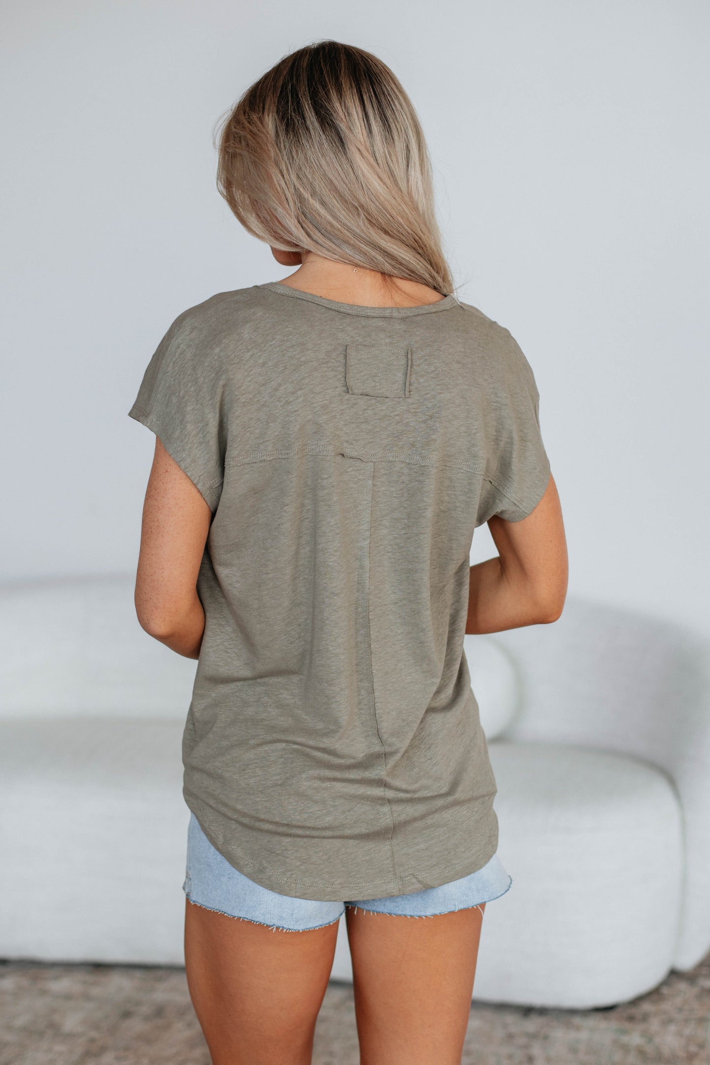 Arden Linen Top - Artichoke