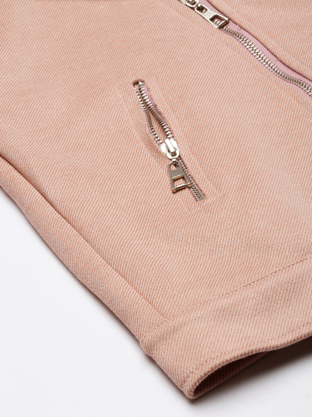 Peach Suede Crop Tailored Jacket