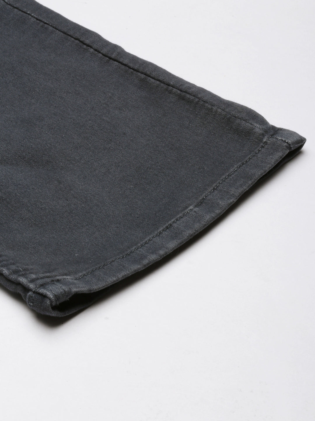 Grey Jean Straight Fit Mid-Rise Acid Wash Stretchable Jeans