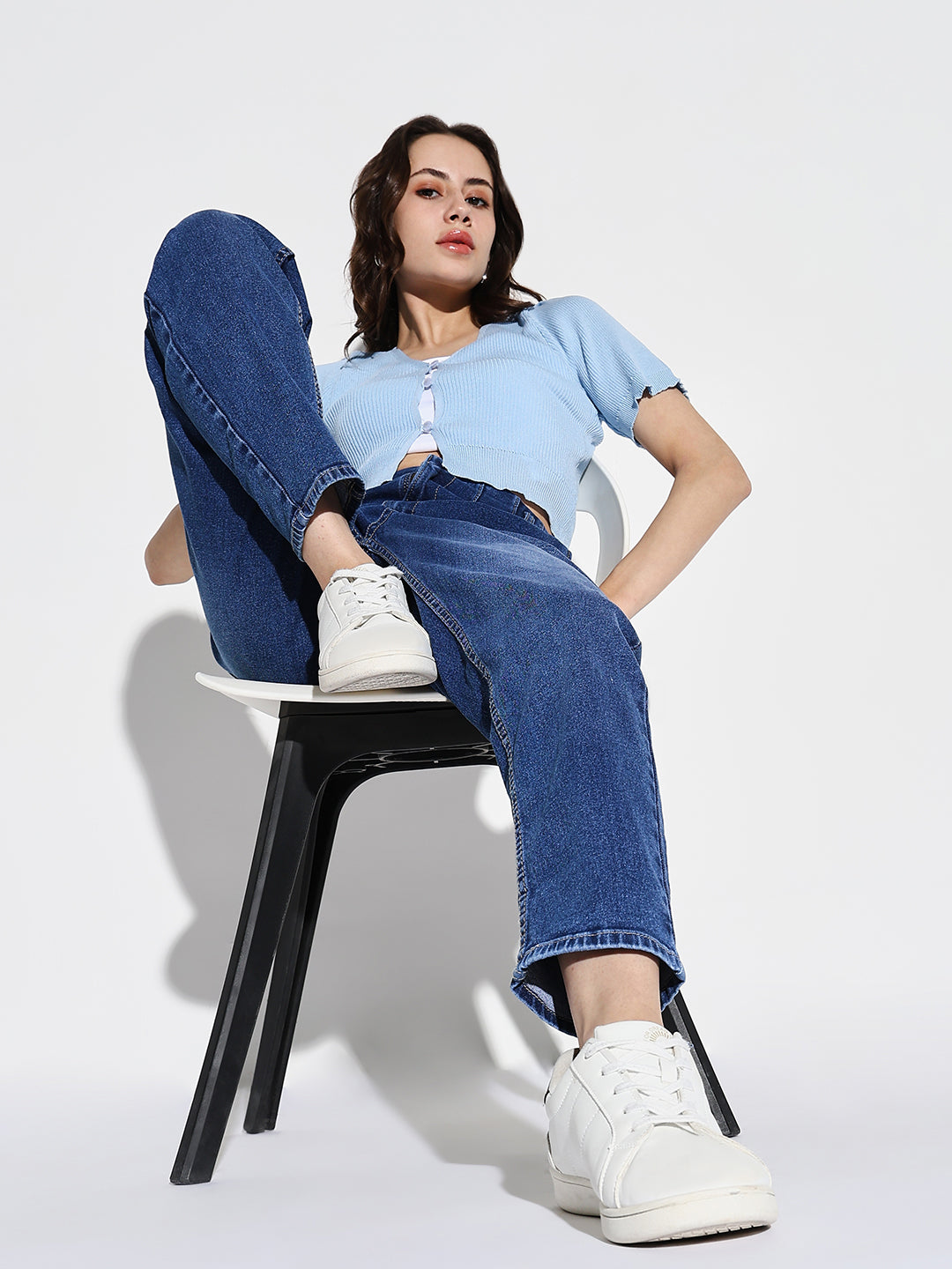 Blue Cotton Comfort Light Fade Acid Wash Stretchable Jeans