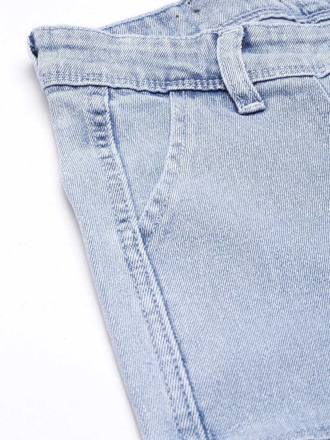 Blue Straight Fit Light Fade Cargo Jeans