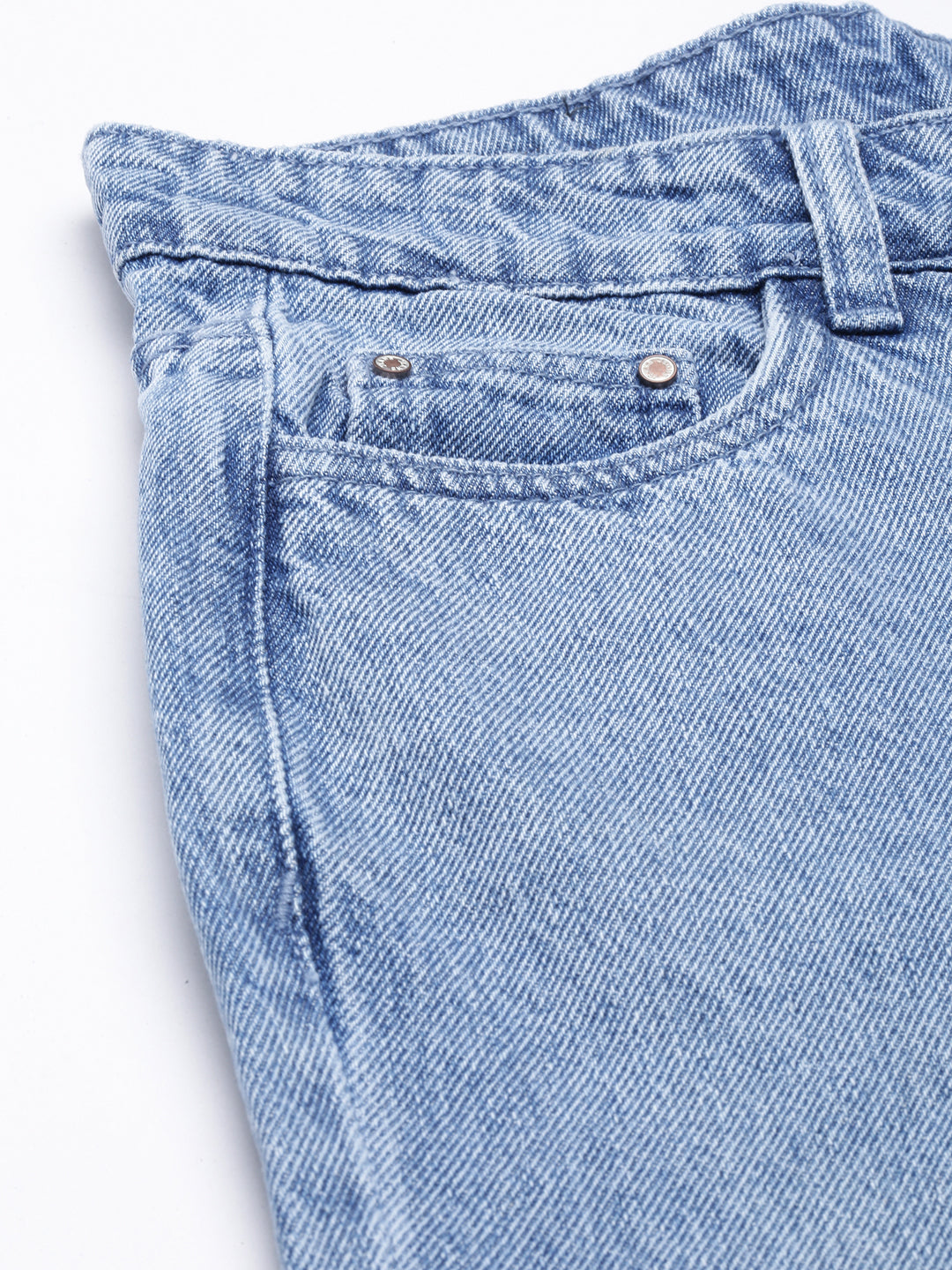 Blue Straight Fit Heavy Fade Mid-Rise Jeans