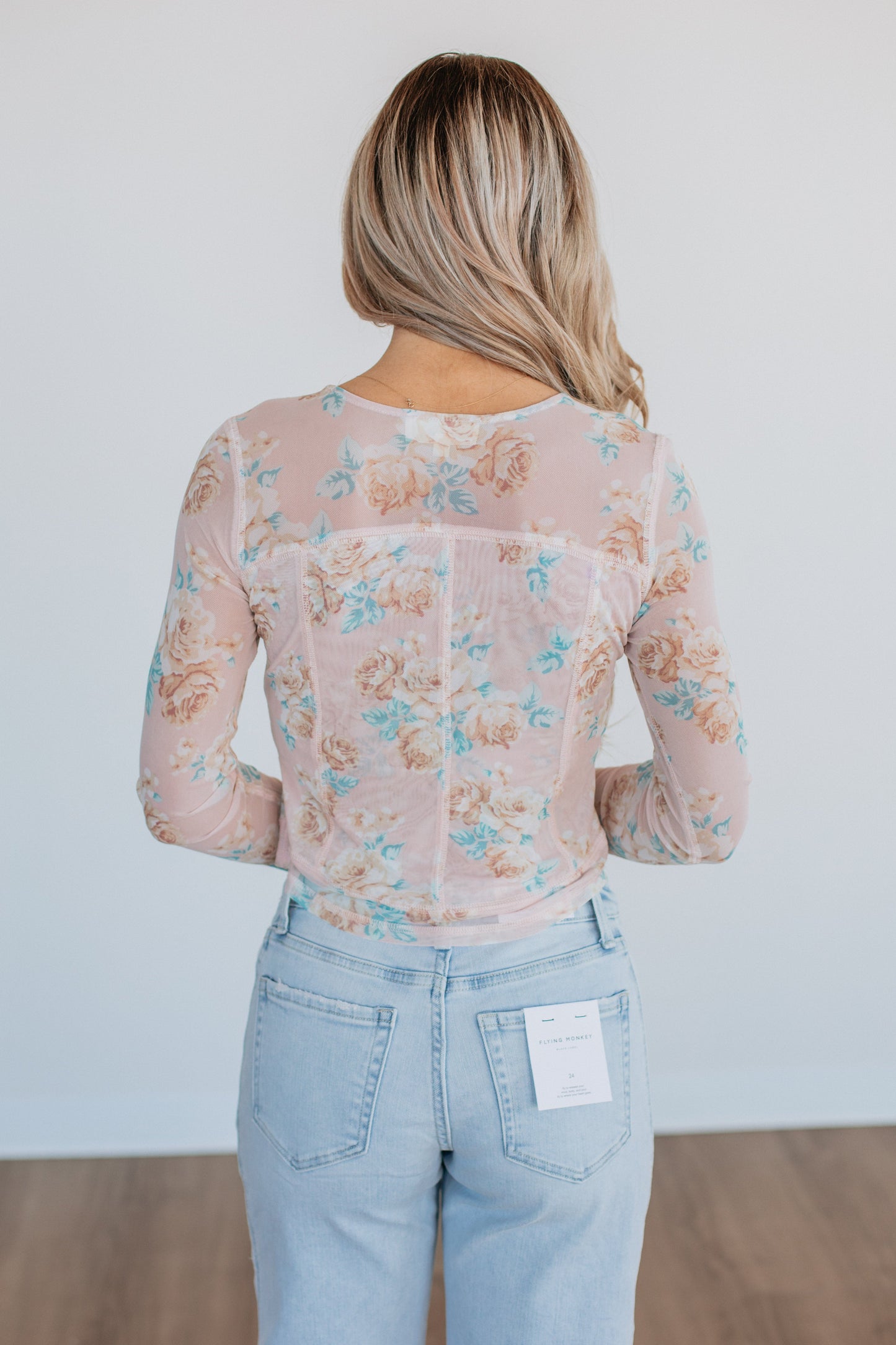Lana Floral Mesh Top - Ballet Mix