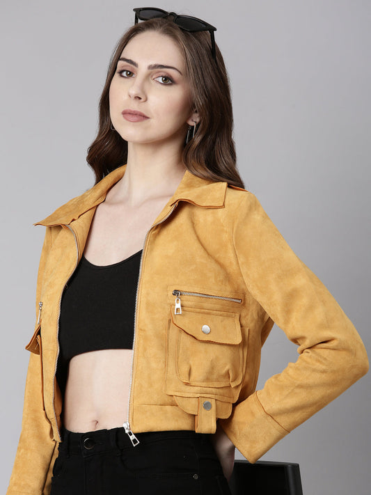 Mustard Crop Tailored Jacket
