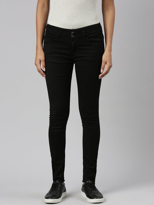 Black Jean Slim Fit Mid-Rise Stretchable Jeans