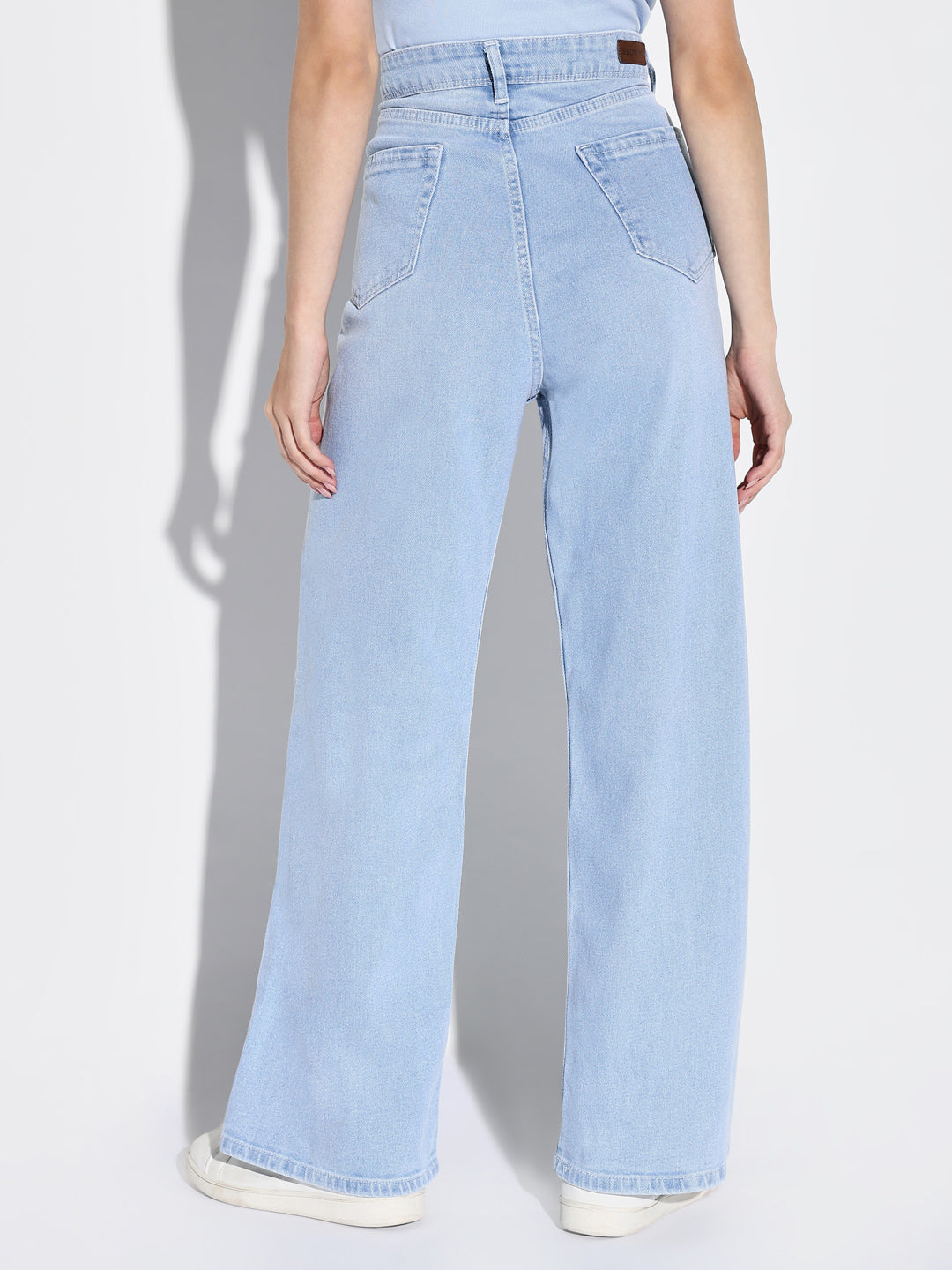 Blue Comfort Wide Leg Light Fade Jeans