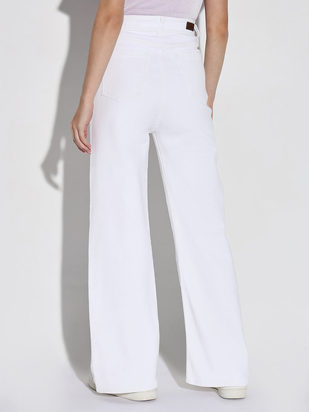 White Wide Leg Casual Jeans