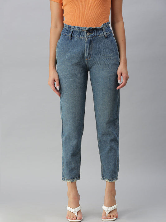 Blue High-Rise Jeans