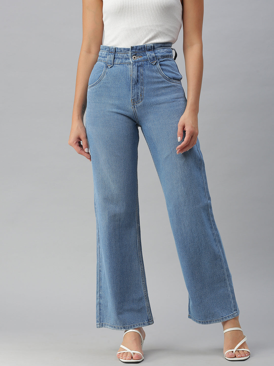 Blue Jean Wide Leg High-Rise Jeans