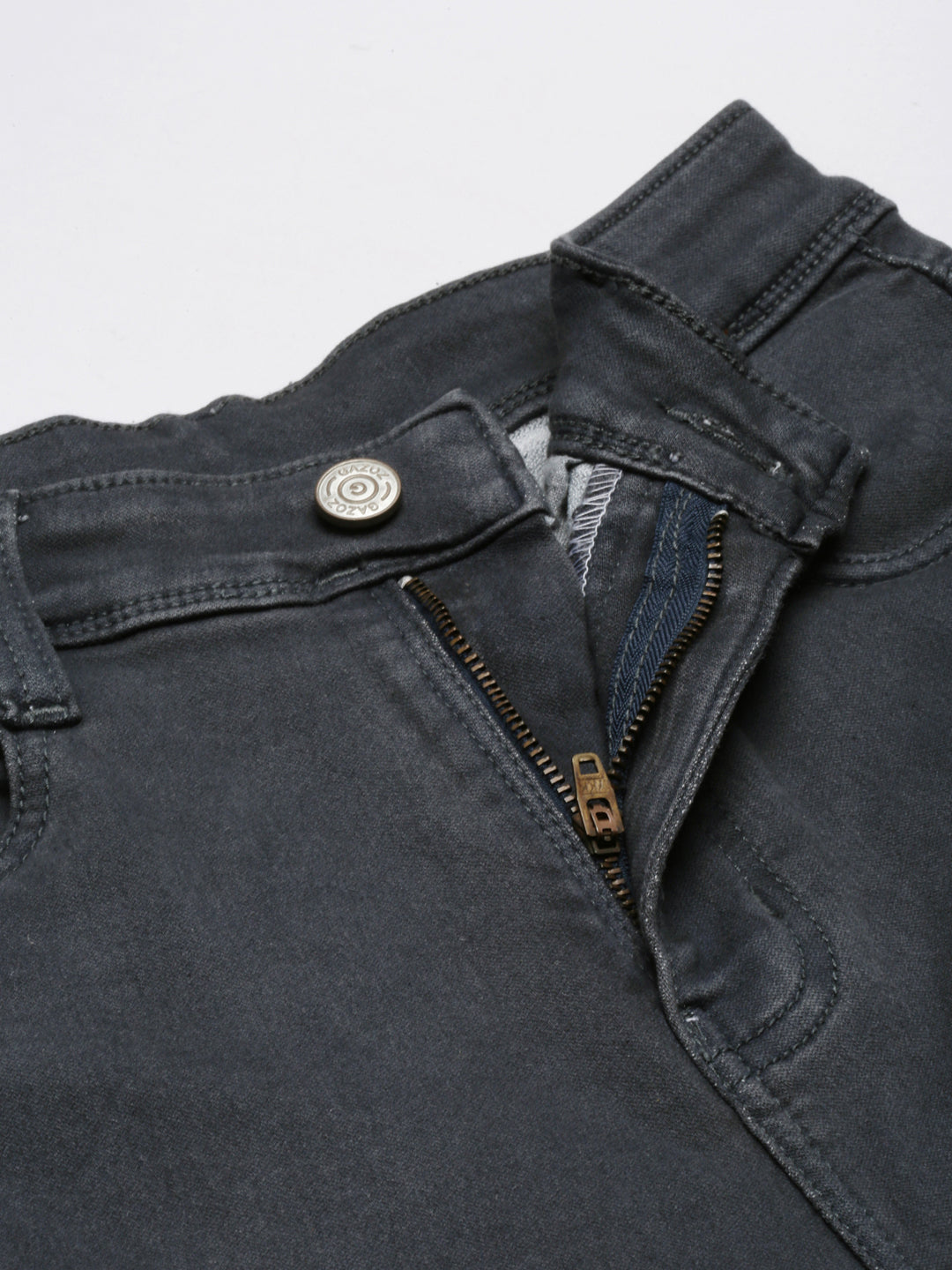 Grey Jean Straight Fit Mid-Rise Acid Wash Stretchable Jeans