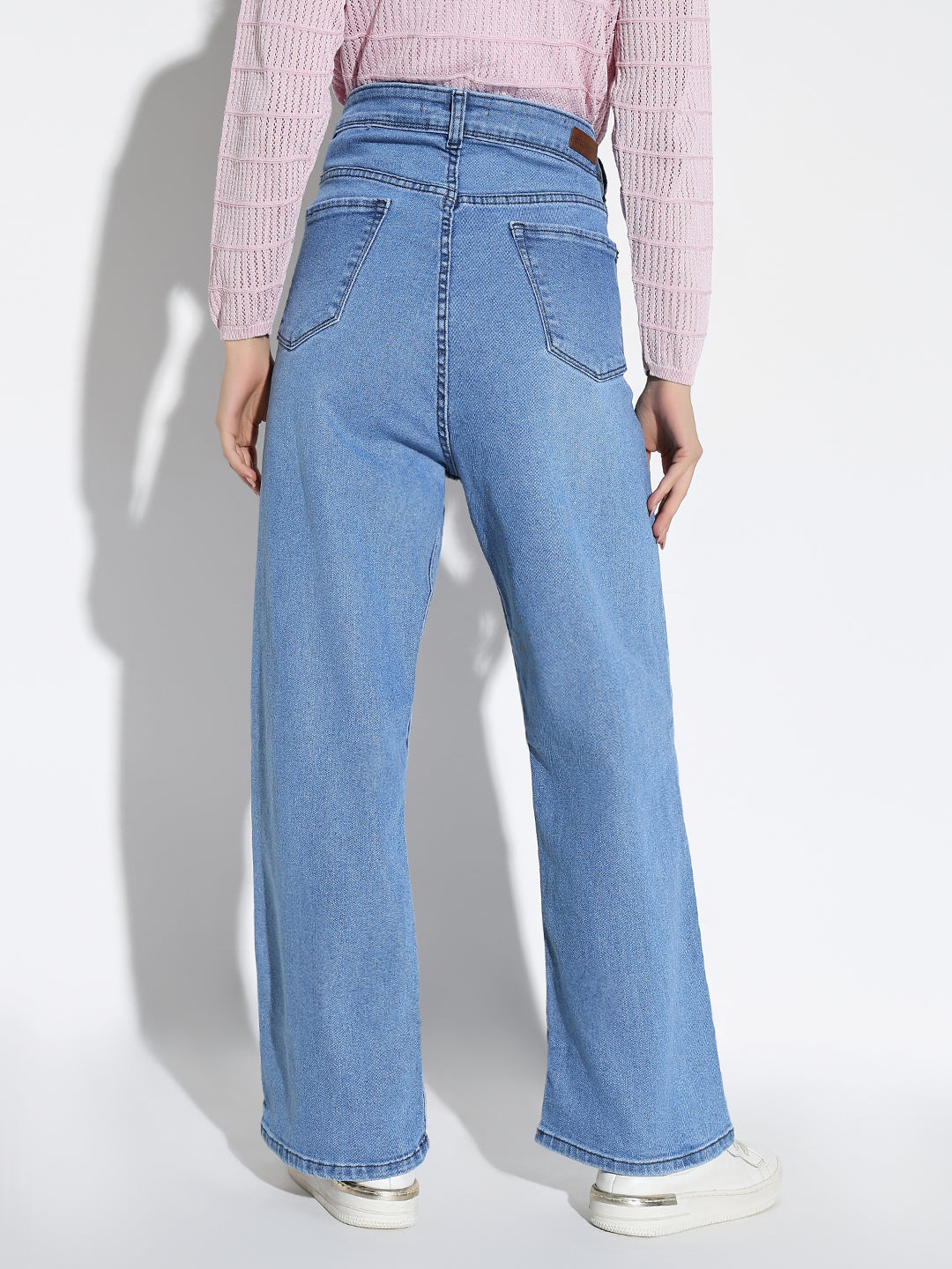 Blue Comfort Straight Fit Light Fade Acid Wash Stretchable Jeans