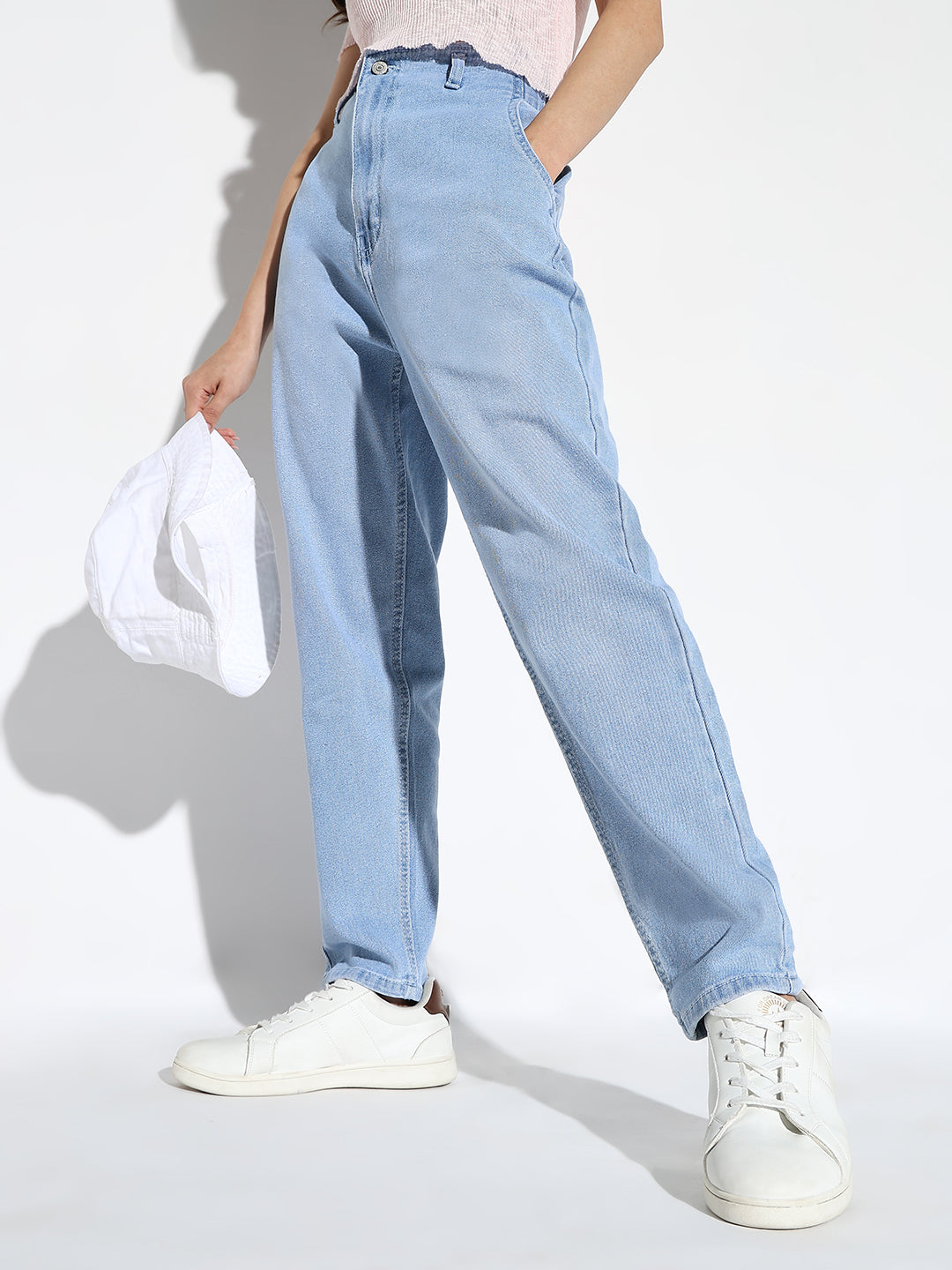 Blue Comfort Mom Fit Stretchable Denim Jeans