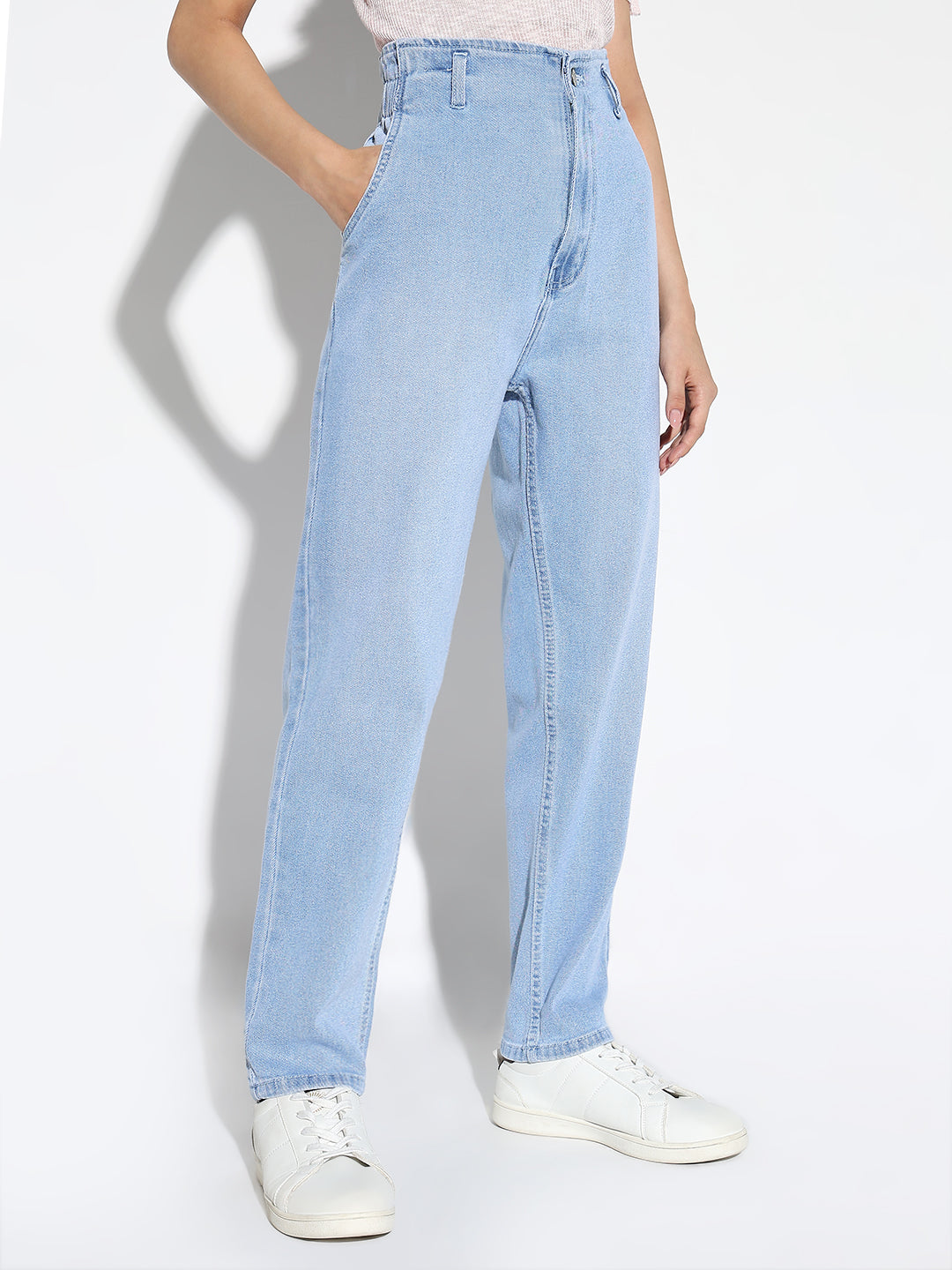 Blue Comfort Mom Fit Stretchable Denim Jeans