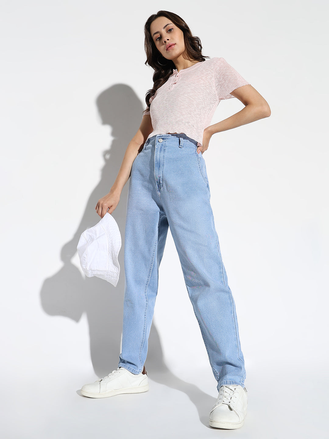 Blue Comfort Mom Fit Stretchable Denim Jeans