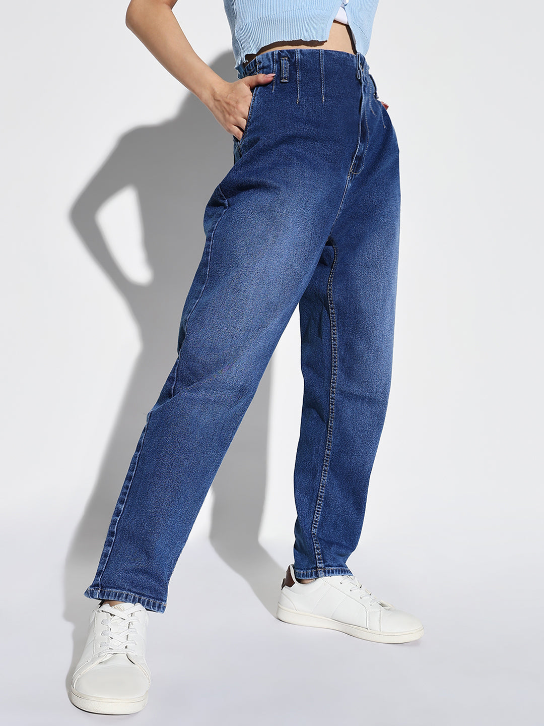 Blue Cotton Comfort Light Fade Acid Wash Stretchable Jeans