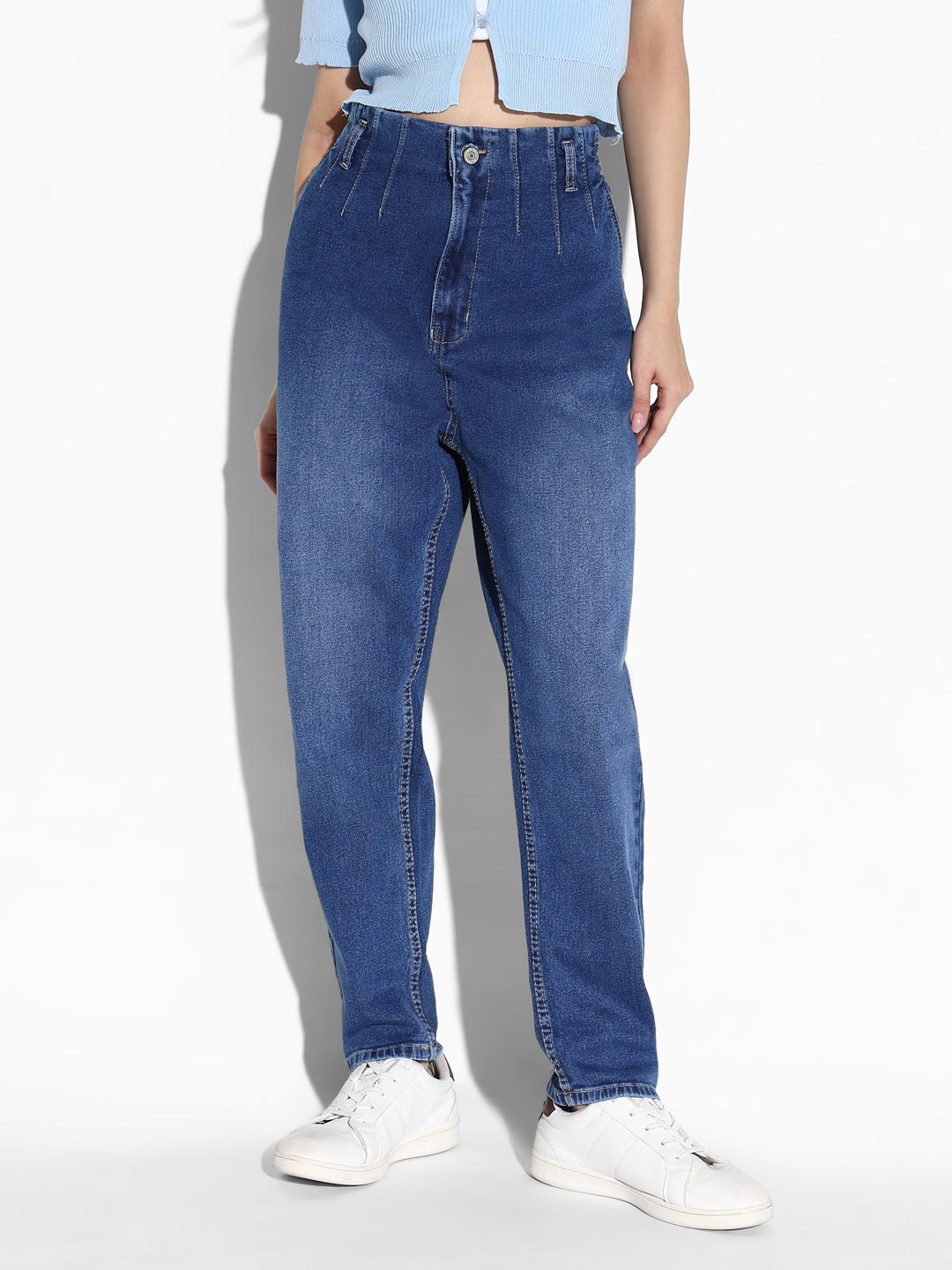 Blue Cotton Comfort Light Fade Acid Wash Stretchable Jeans