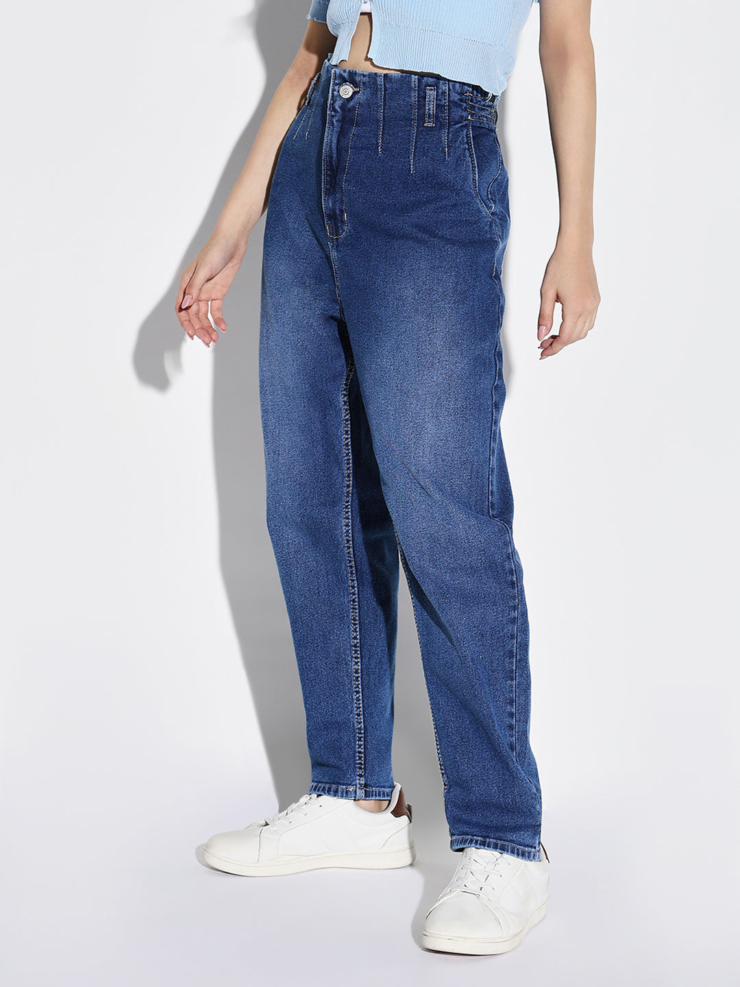 Blue Cotton Comfort Light Fade Acid Wash Stretchable Jeans