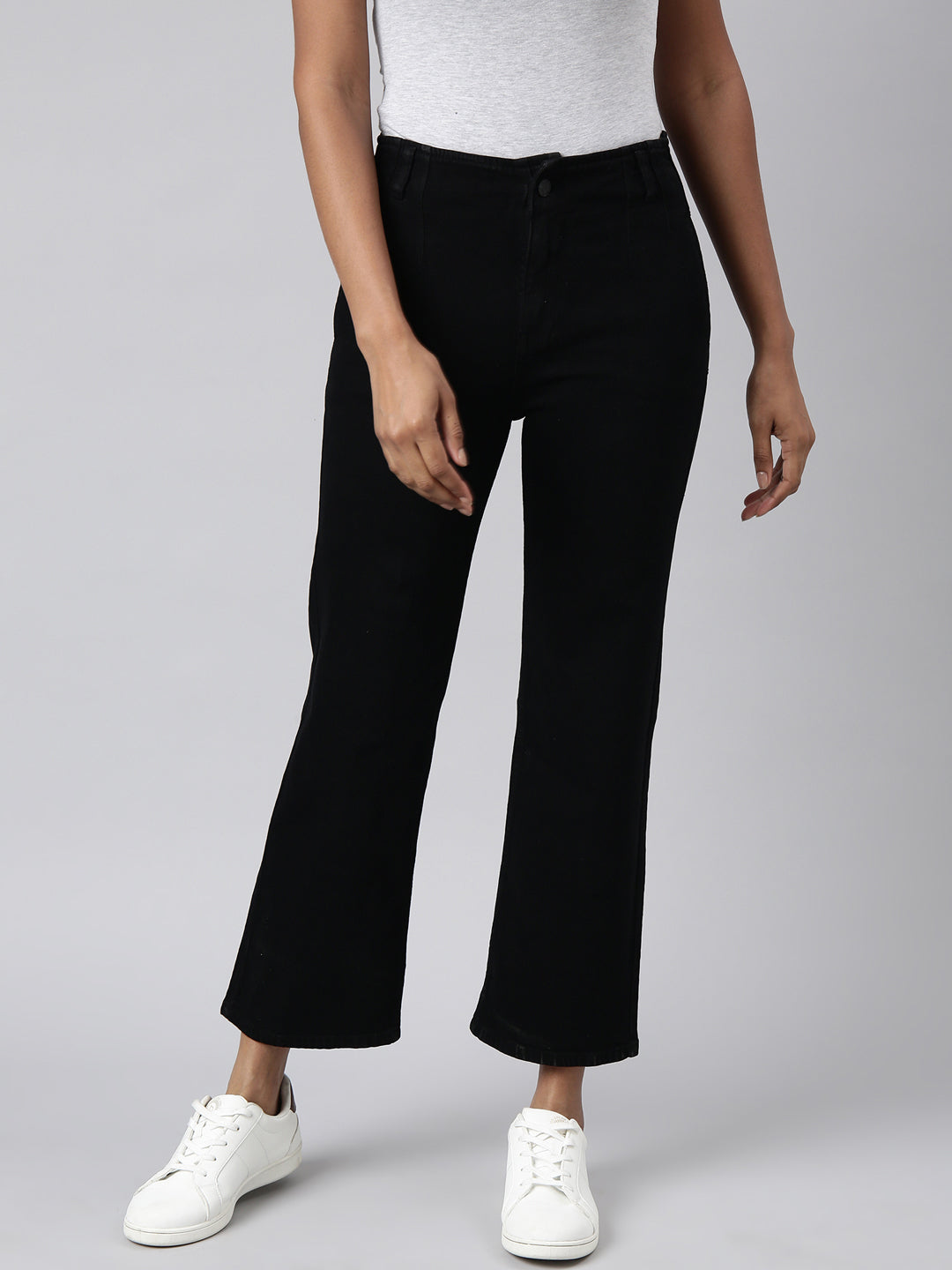 Black Straight Fit Stretchable Jeans