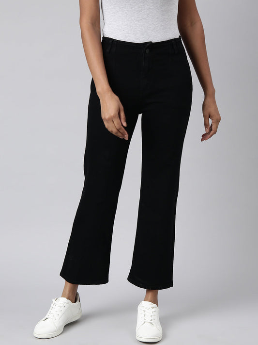 Black Straight Fit Stretchable Jeans