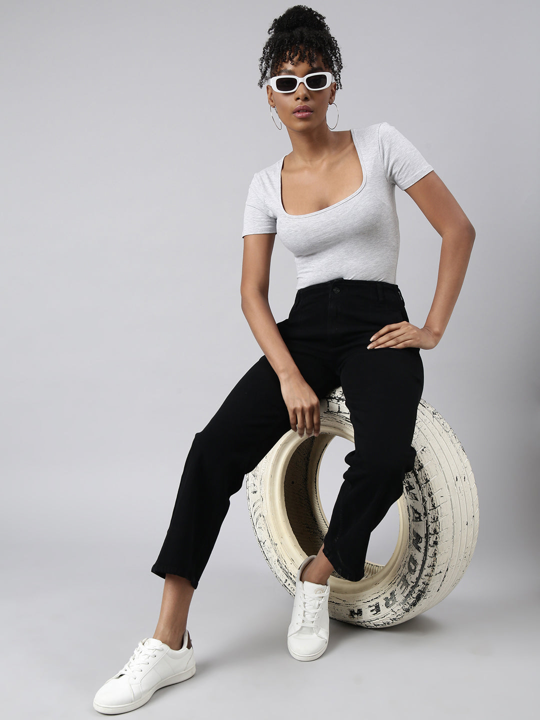 Black Straight Fit Stretchable Jeans