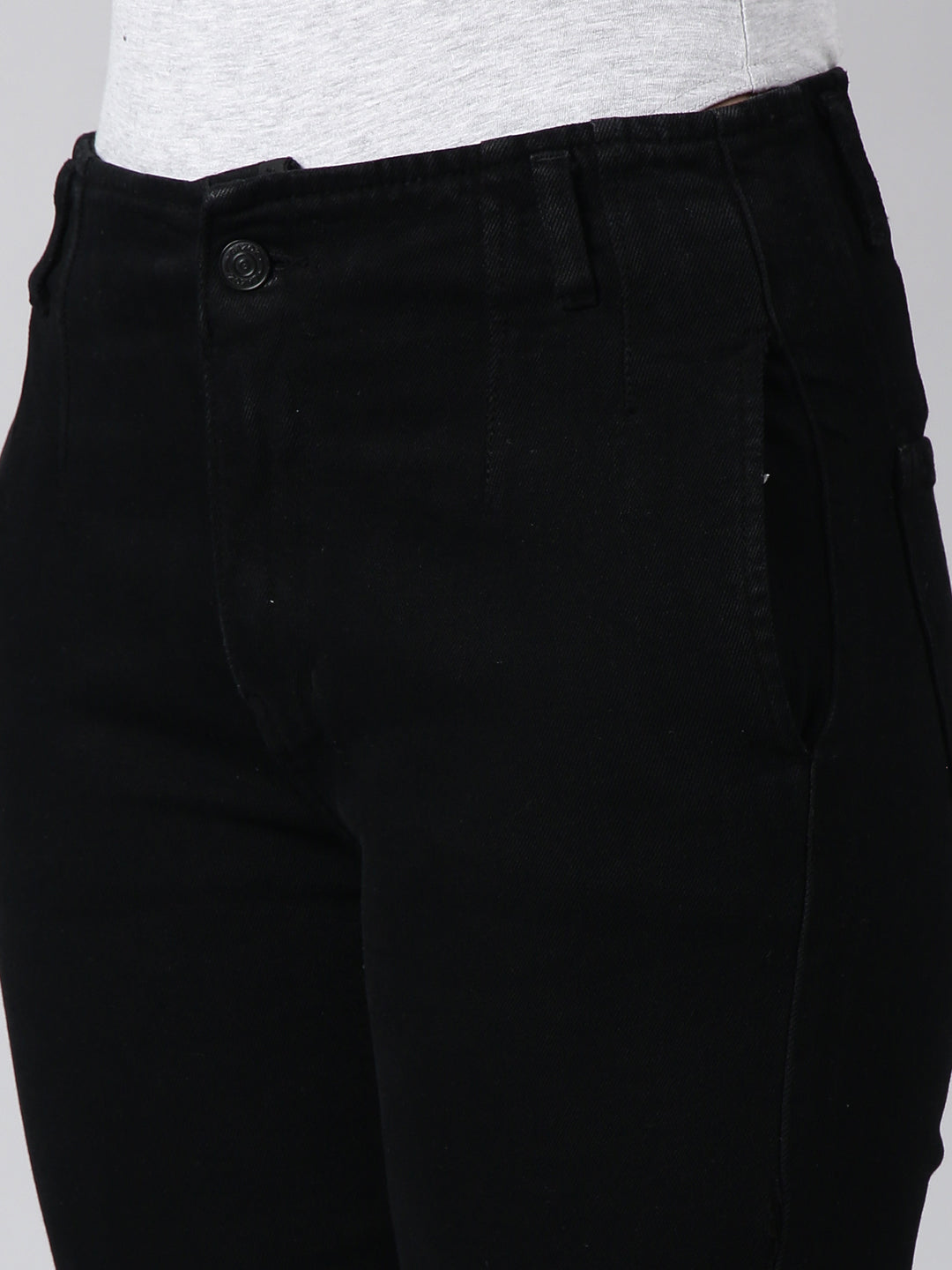 Black Straight Fit Stretchable Jeans