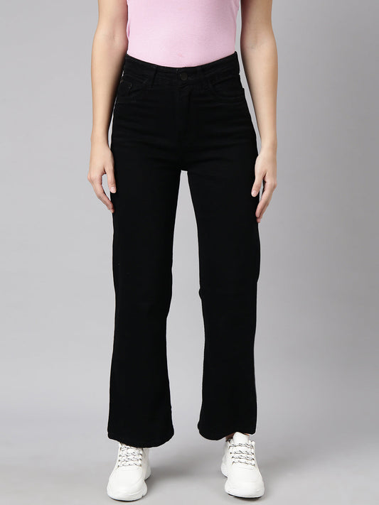 Black Straight Fit Stretchable Jeans