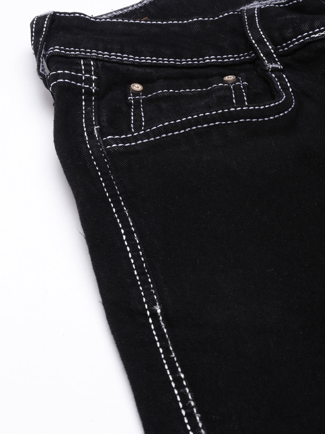Black Straight Fit Stretchable Cargo Jeans