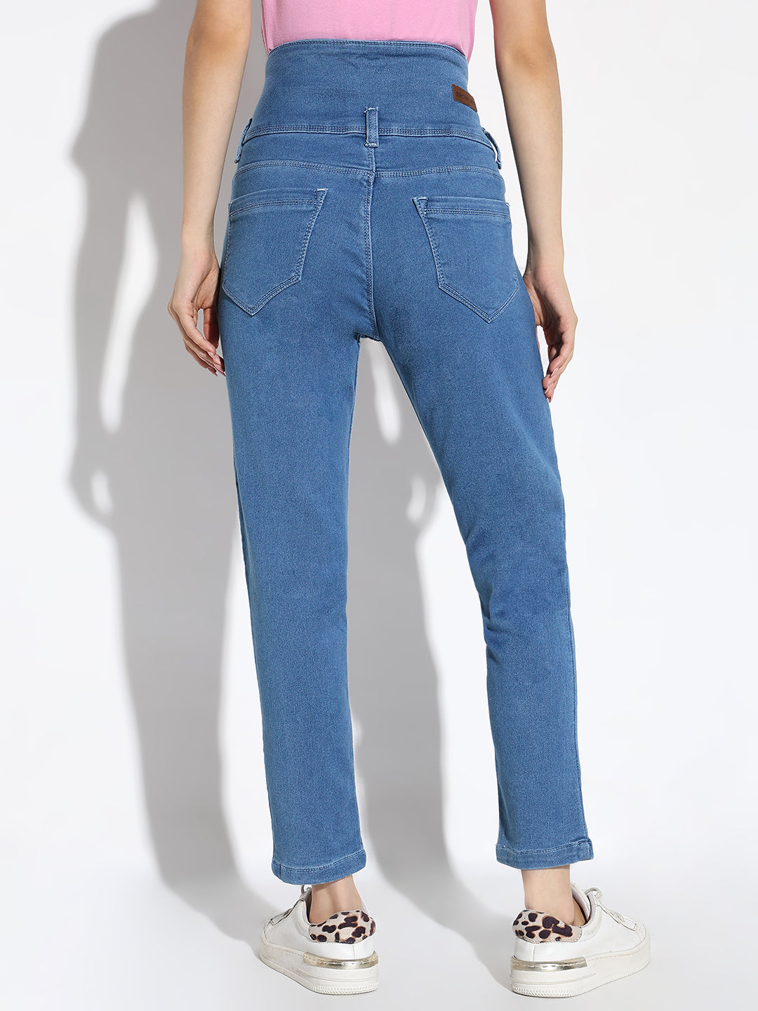 Blue Comfort Straight Fit Acid Wash Stretchable Jeans