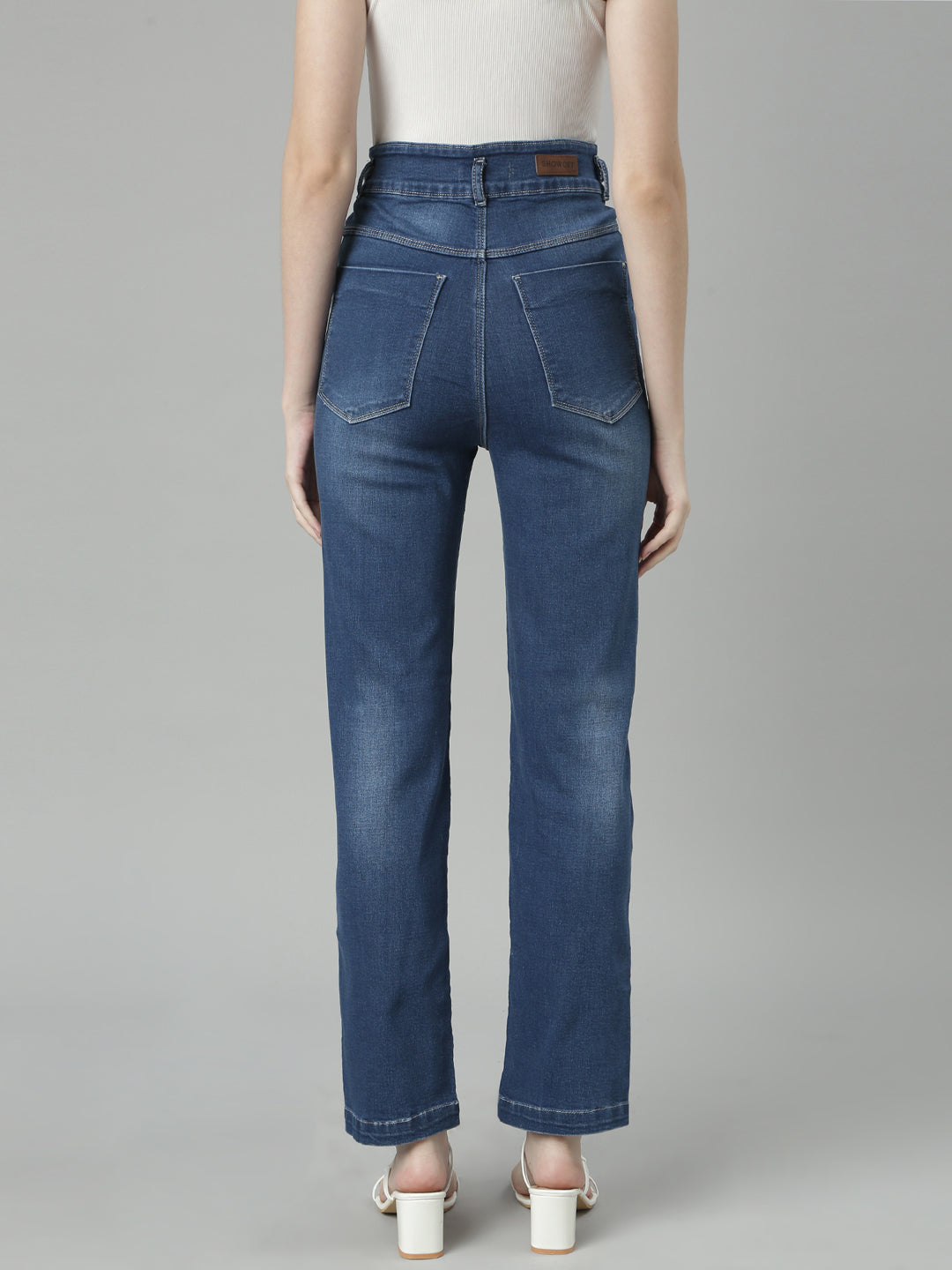 Blue Straight-Leg Jeans