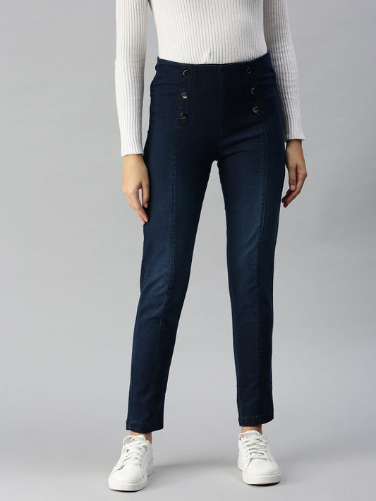 Blue Super Skinny Fit High-Rise Light Fade Stretchable Jeans