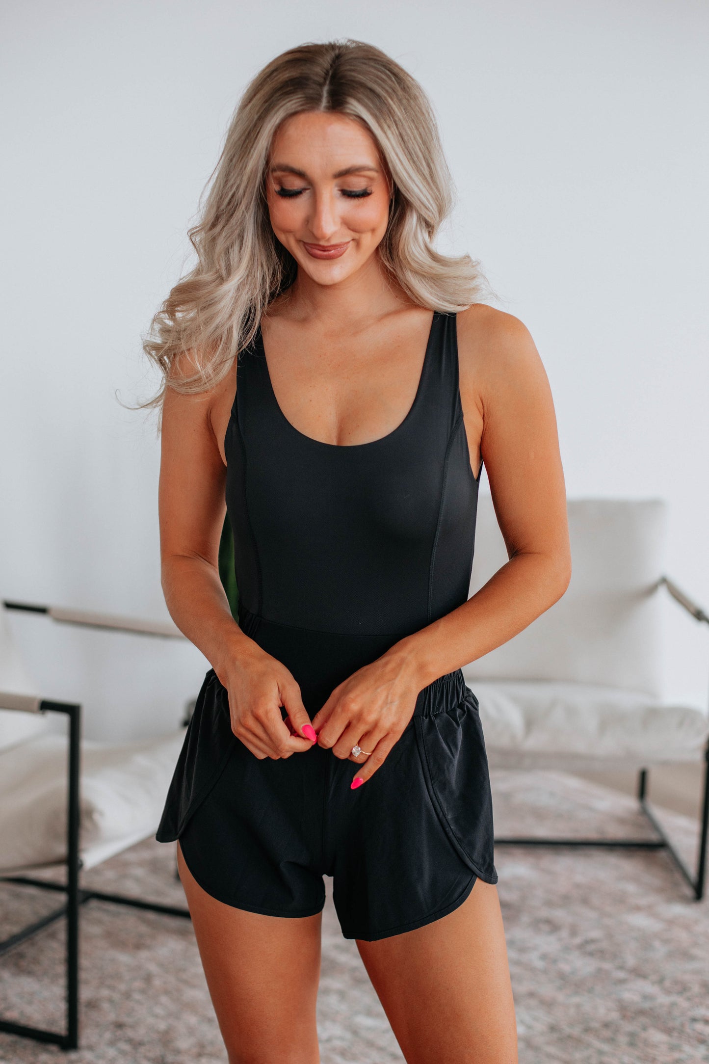 Kaisley Active Romper - Black