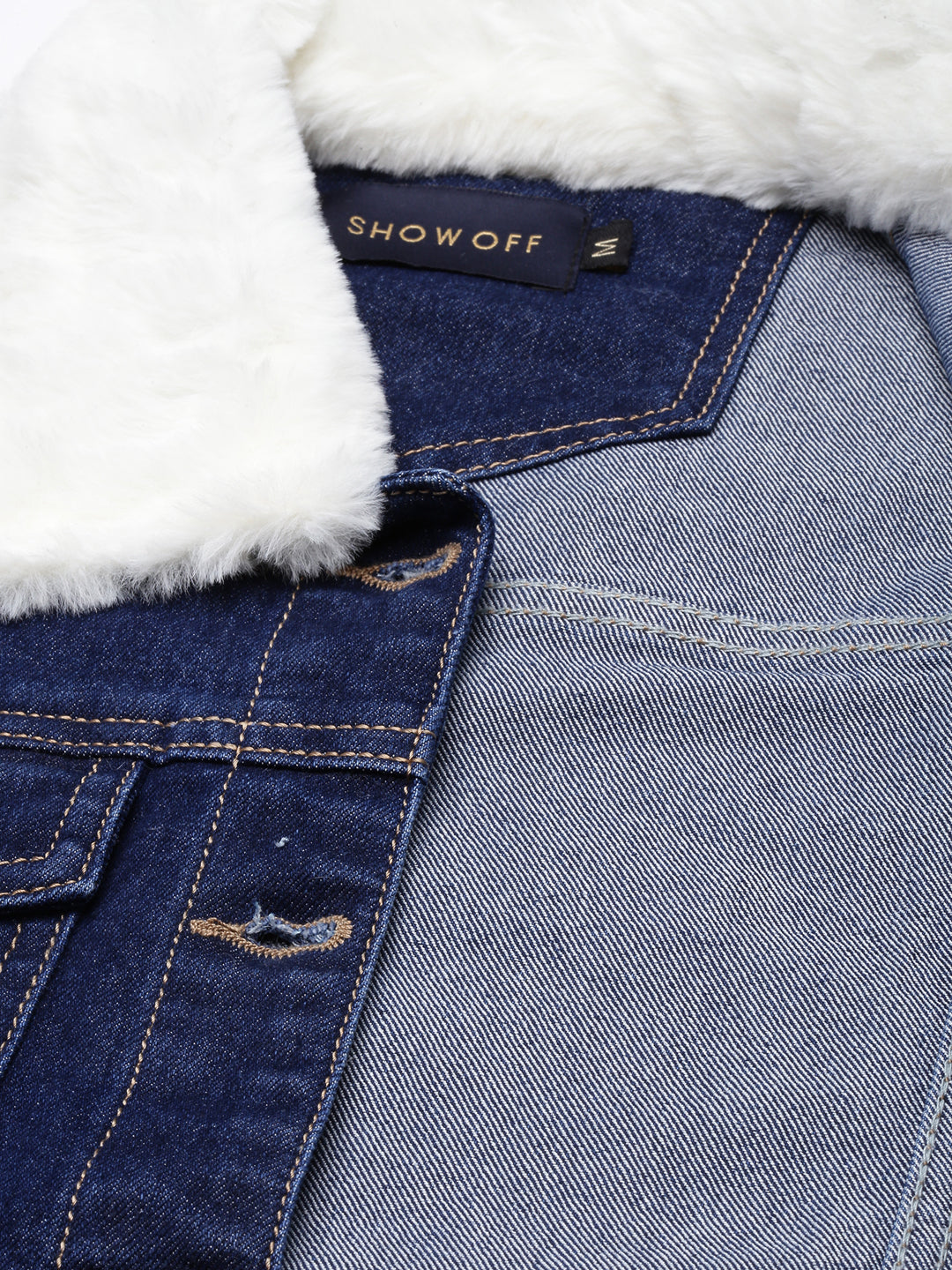 Navy Blue Washed Cotton Denim Jacket