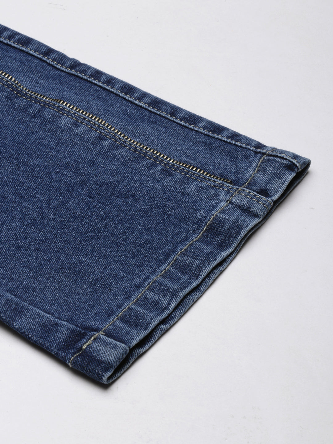Blue Jean Straight Fit Clean Look Mid-Rise Stretchable Jeans