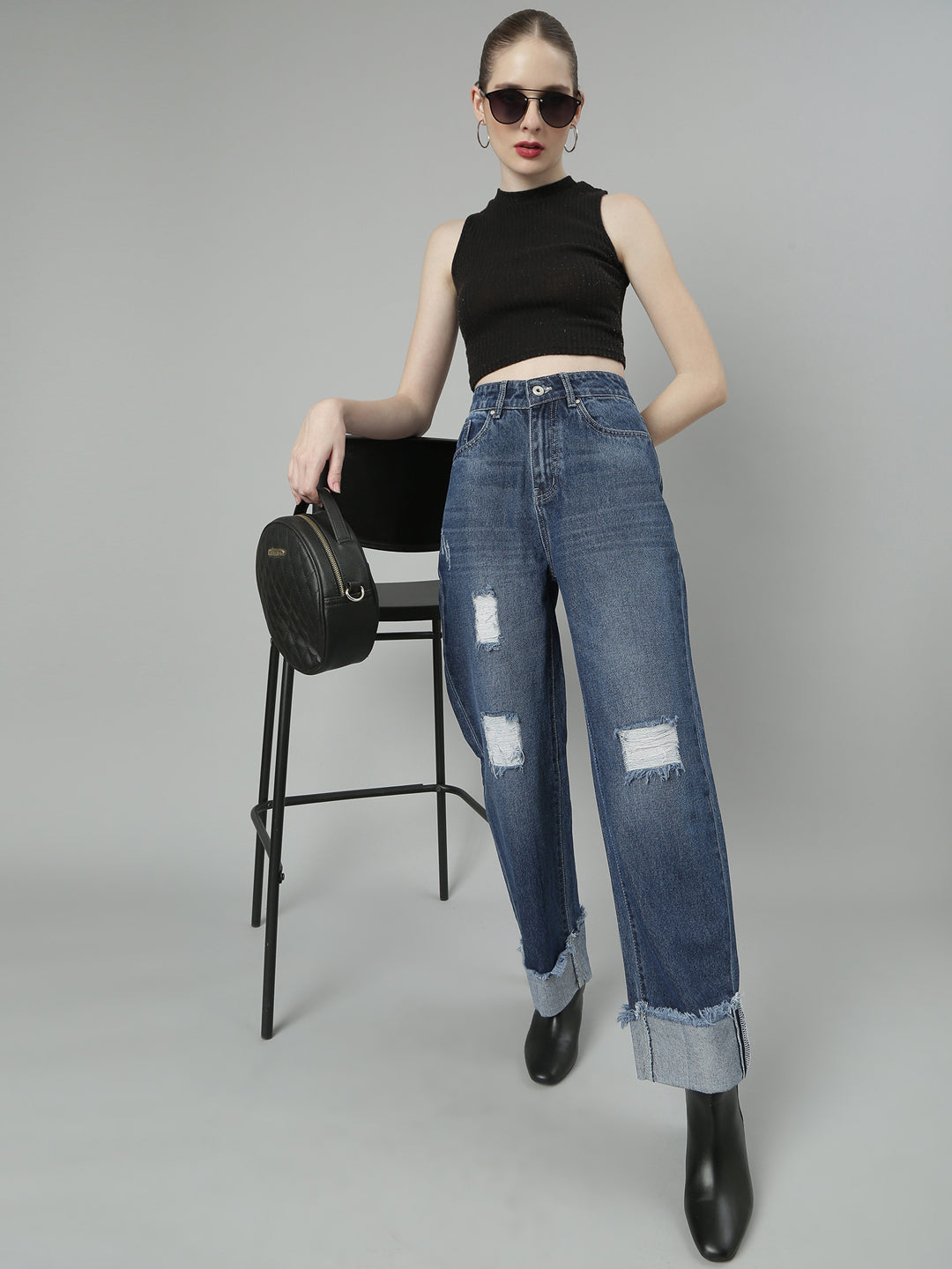 Blue Jean Straight Fit Light Fade Acid Wash Jeans