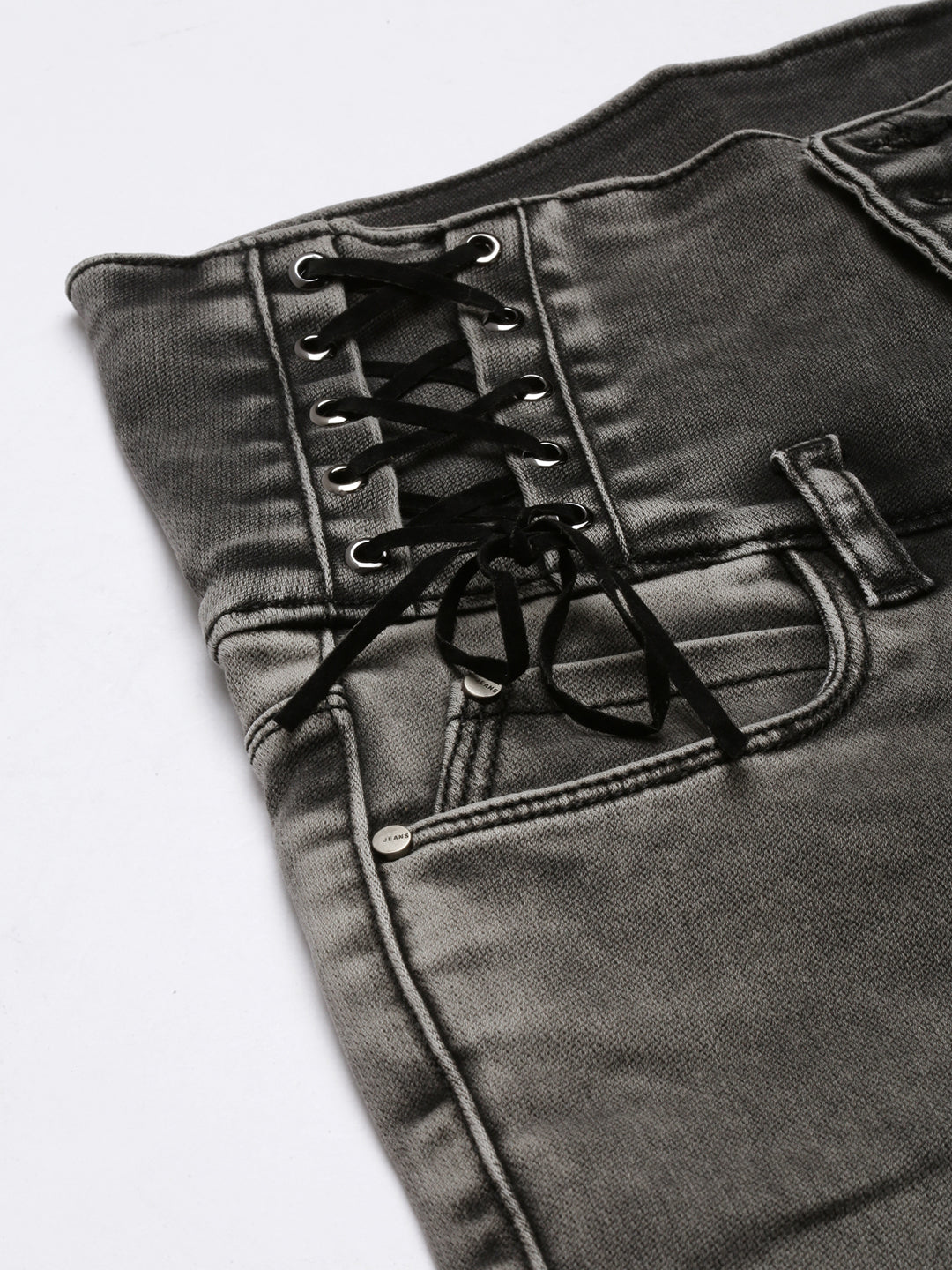 Grey Jean Slim Fit Heavy Fade Mid-Rise Acid Wash Jeans