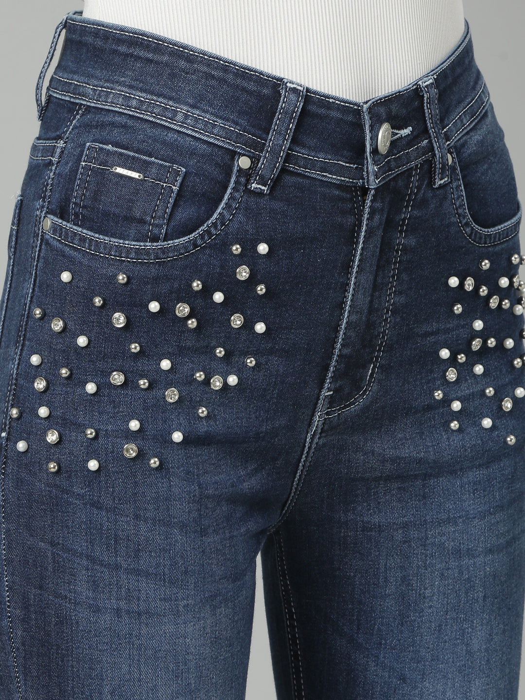 Navy Blue Jean Slim Fit Light Fade Stretchable Jeans